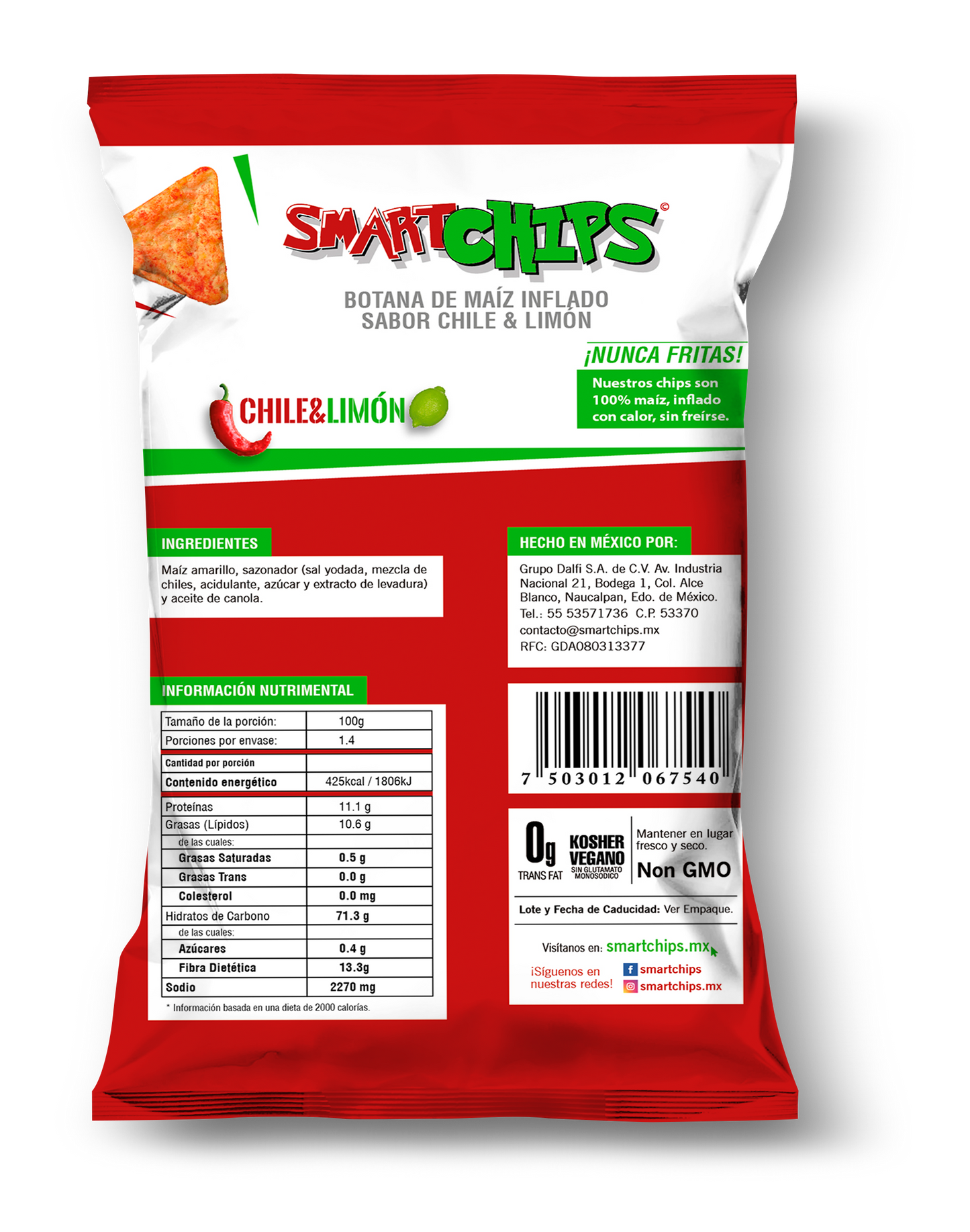 4 pz SMARTCHIPS CHILE LIMON FAMILIAR 140gr