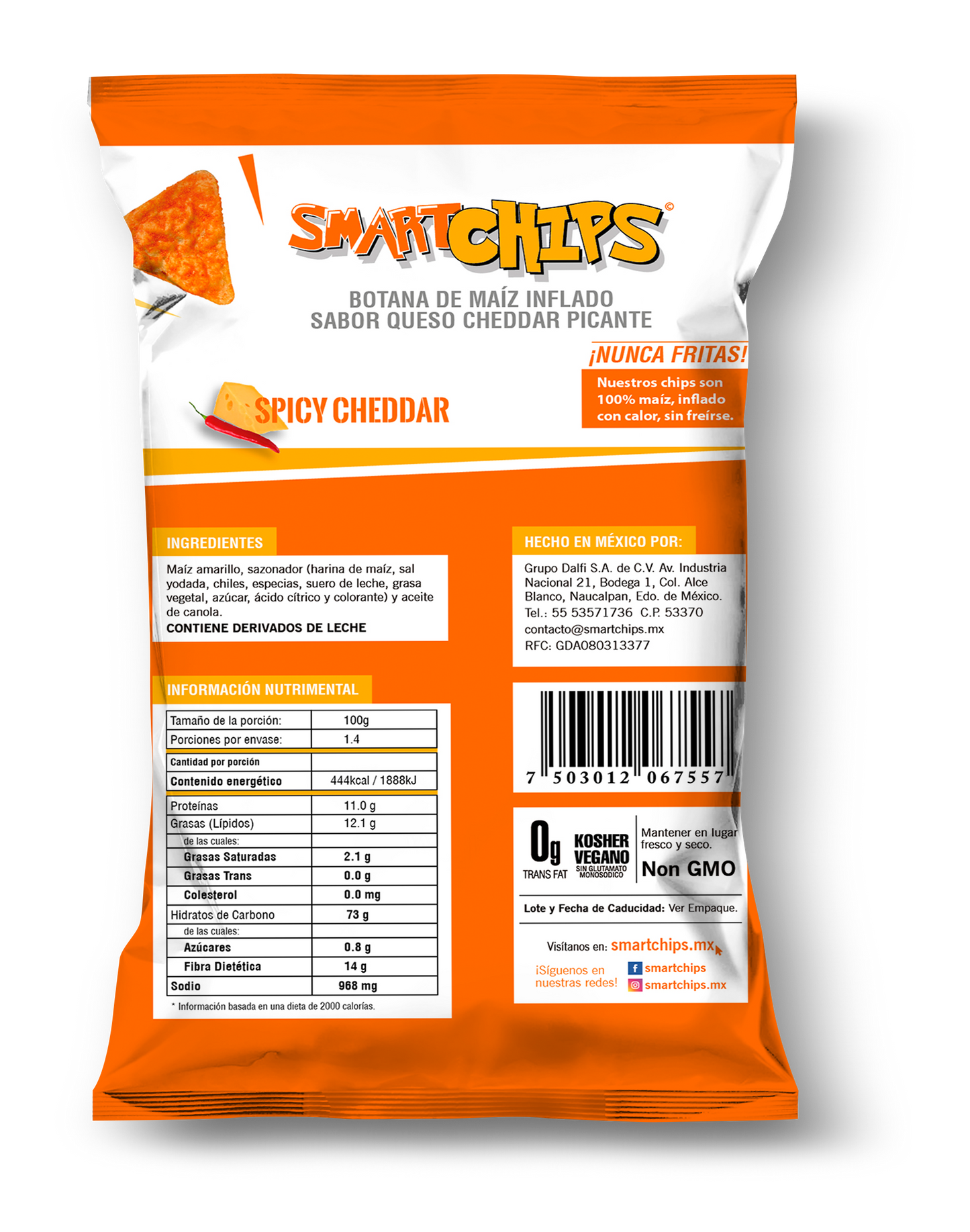 4 pz SMARTCHIPS CHEDDAR Familiar 140 gr