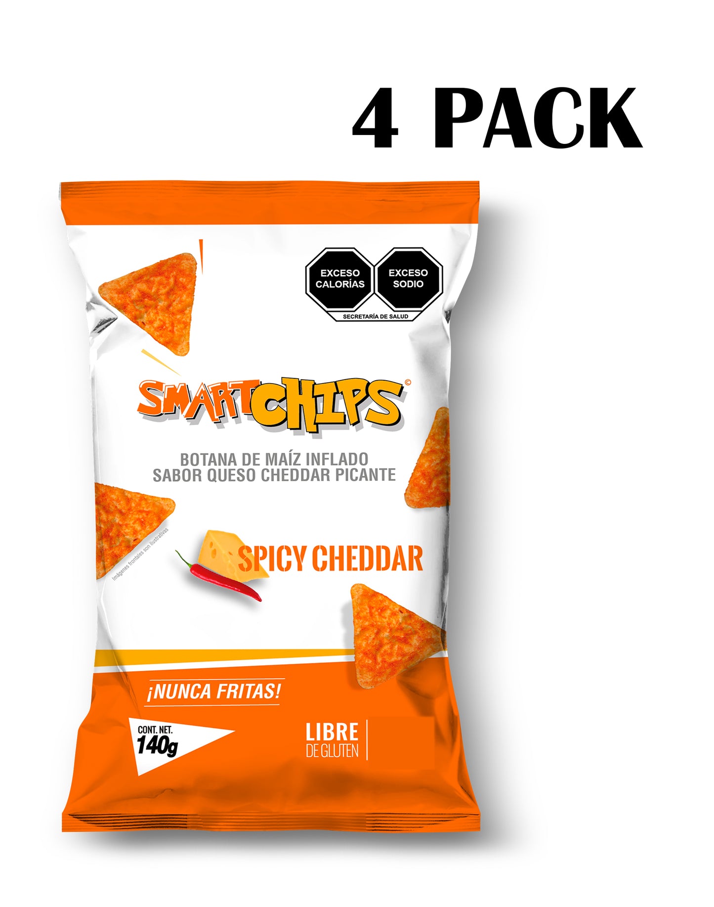 4 pz SMARTCHIPS CHEDDAR Familiar 140 gr