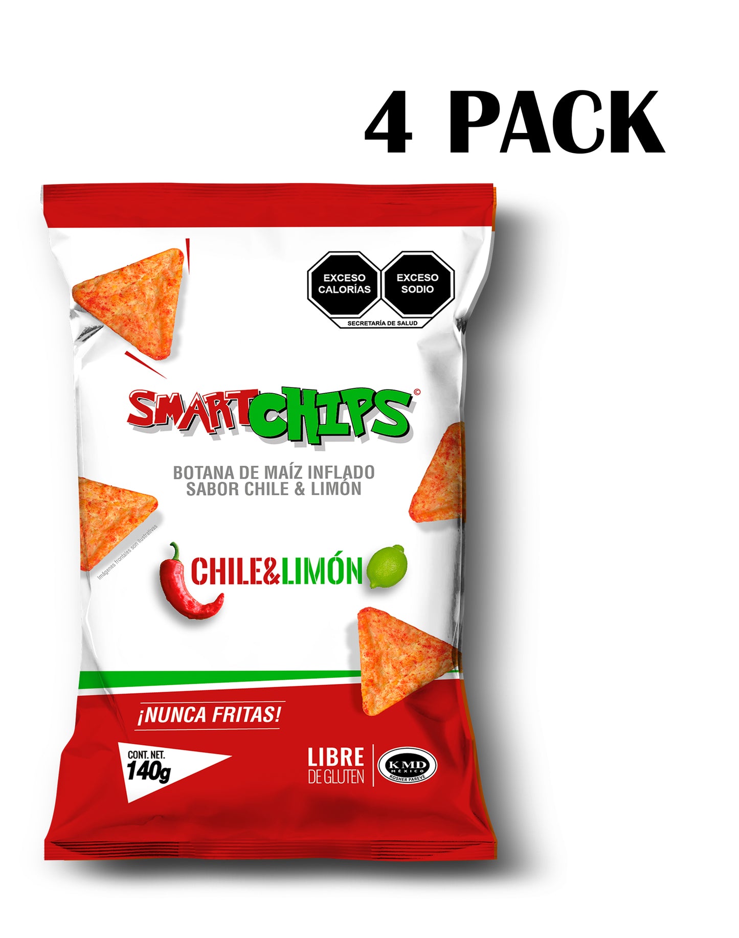 4 pz SMARTCHIPS CHILE LIMON FAMILIAR 140gr