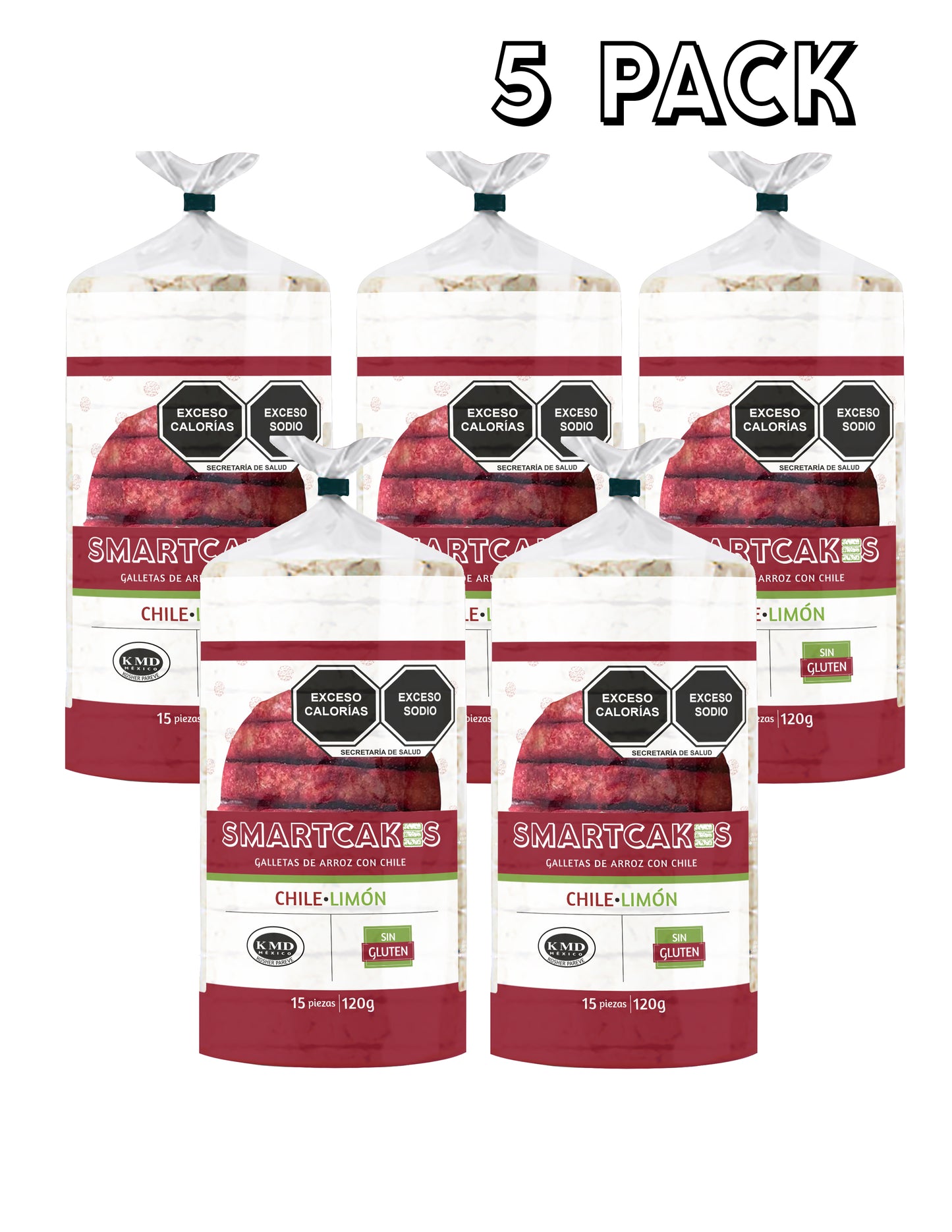5 PACK SMARTCAKES RICE CAKES CHILE LIMON