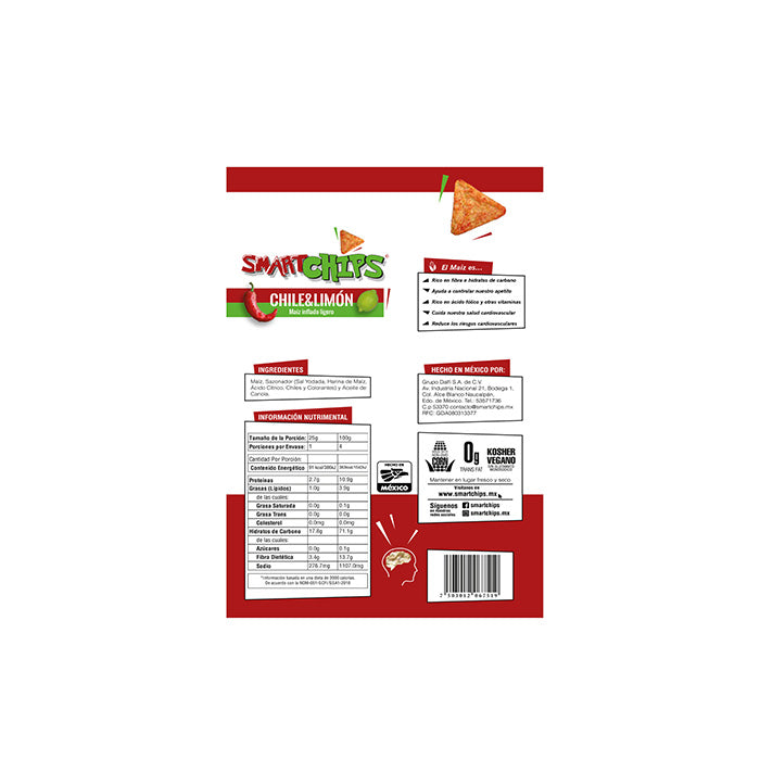 CAJA 20 PZ SMARTCHIPS CHILE LIMON 25 GR