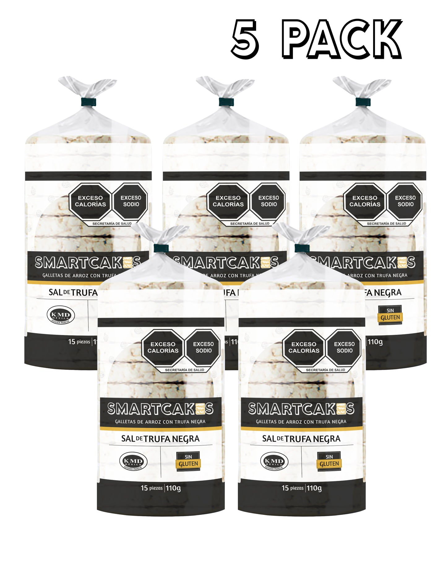 5 PACK smartcakes rice cakes sabor trufa negra