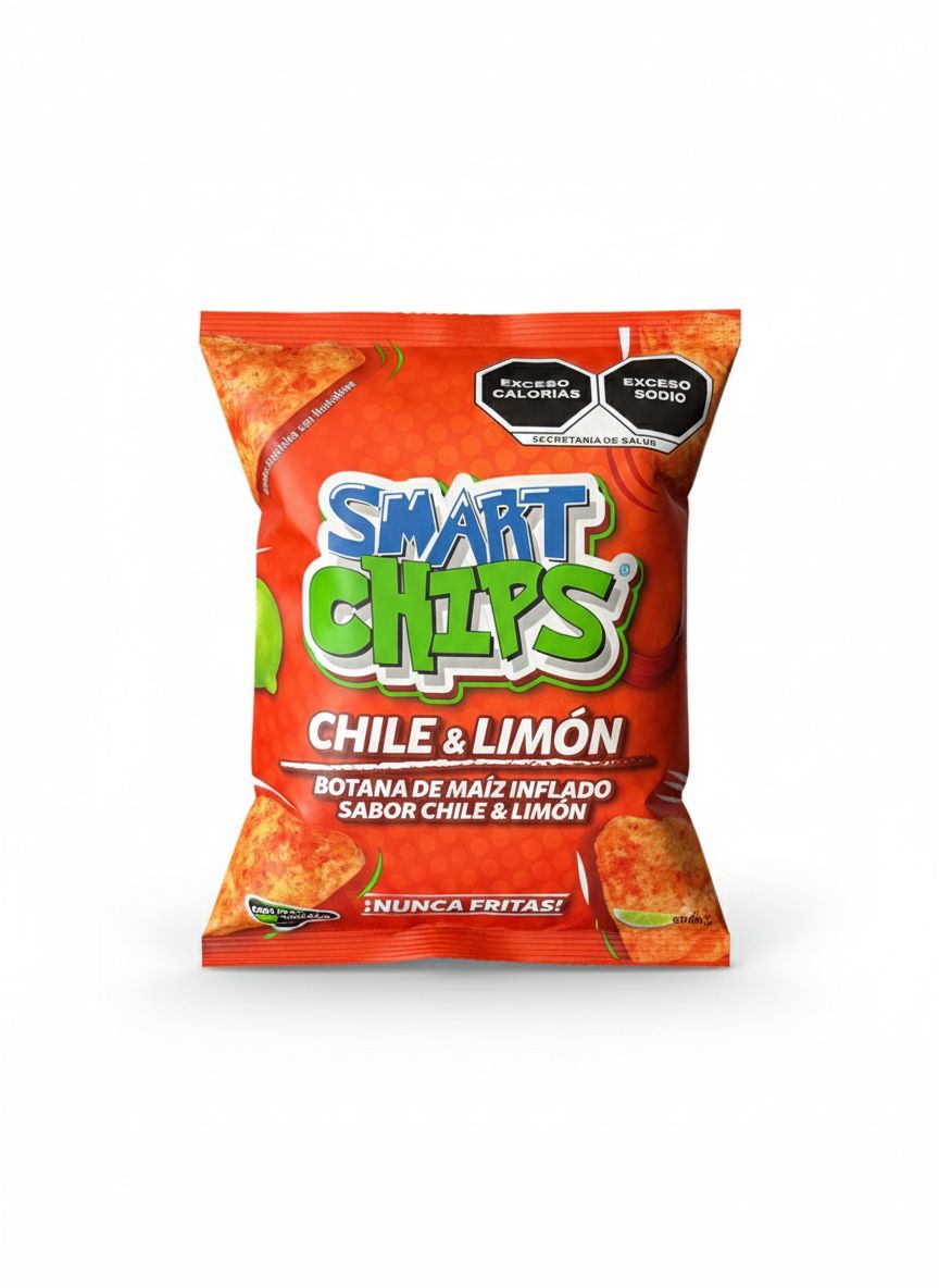 CAJA 20 PZ SMARTCHIPS CHILE LIMON 25 GR