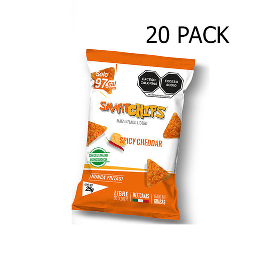 CAJA 20 pz SMARTCHIPS CHEDDAR 25 gr